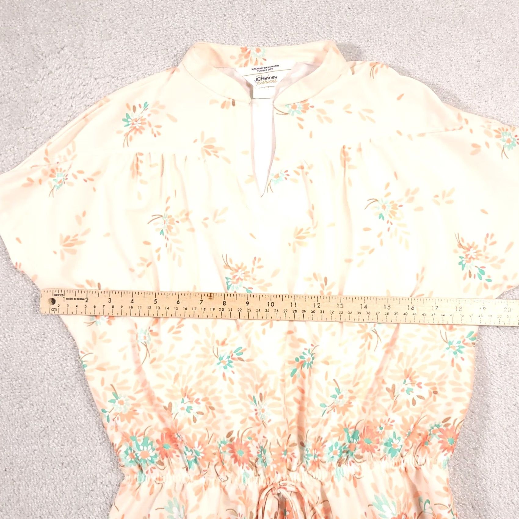 Vintage VINTAGE J. C. Penney Shirt Women's 8 Floral Stretch Elastic Cinched Waist V-Neck Blouse Size M / US 6-8 / IT 42-44 - 7 Thumbnail