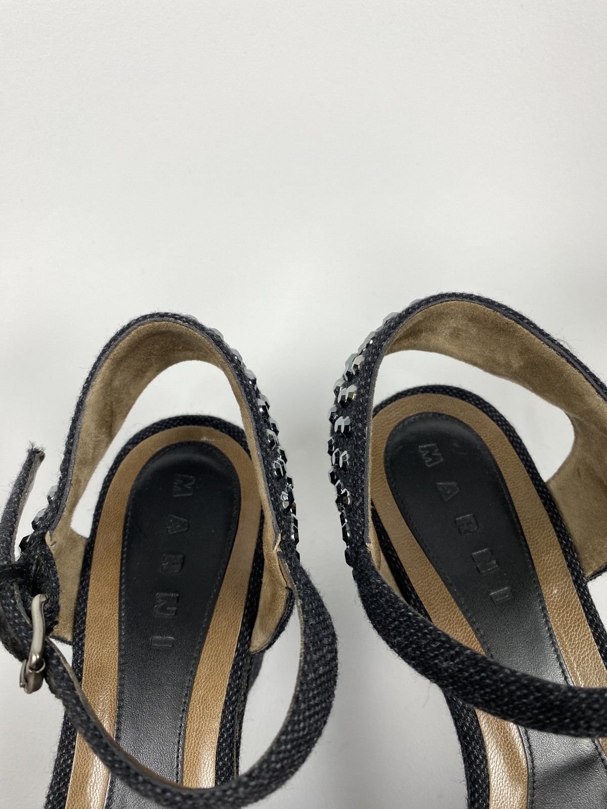 Marni Marni Studded Denim Ankle Strap Wedge Sandals size 39 Size US 9 / IT 39 - 8 Thumbnail