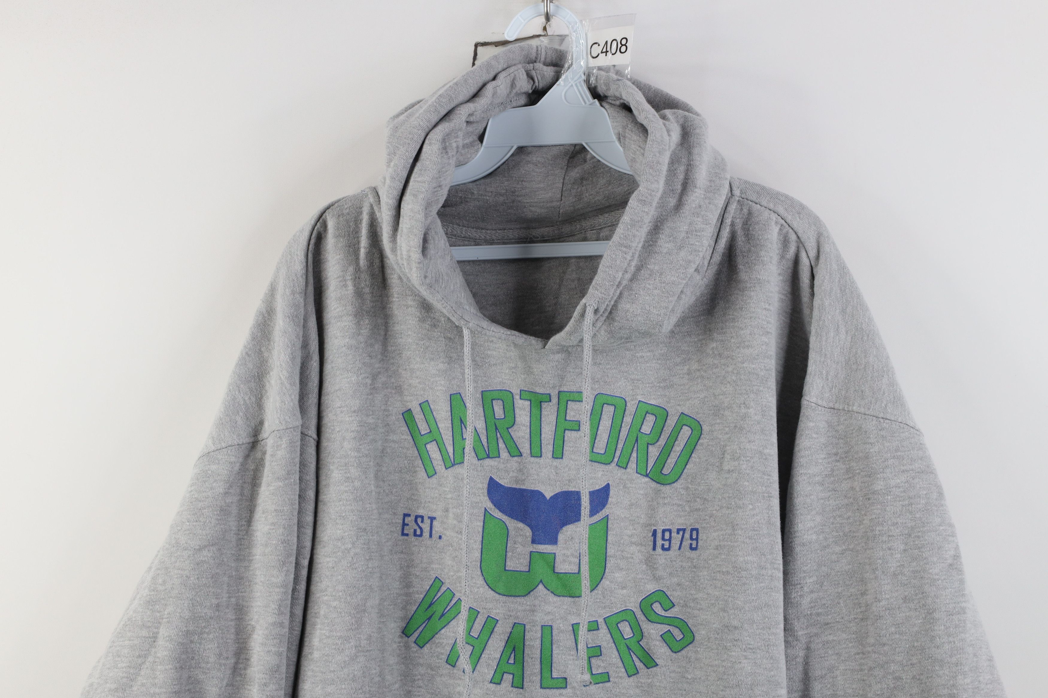 Vintage Vintage 90s Hartford Whalers Hockey Hoodie Sweatshirt Gray Size US XXL / EU 58 / 5 - 2 Thumbnail