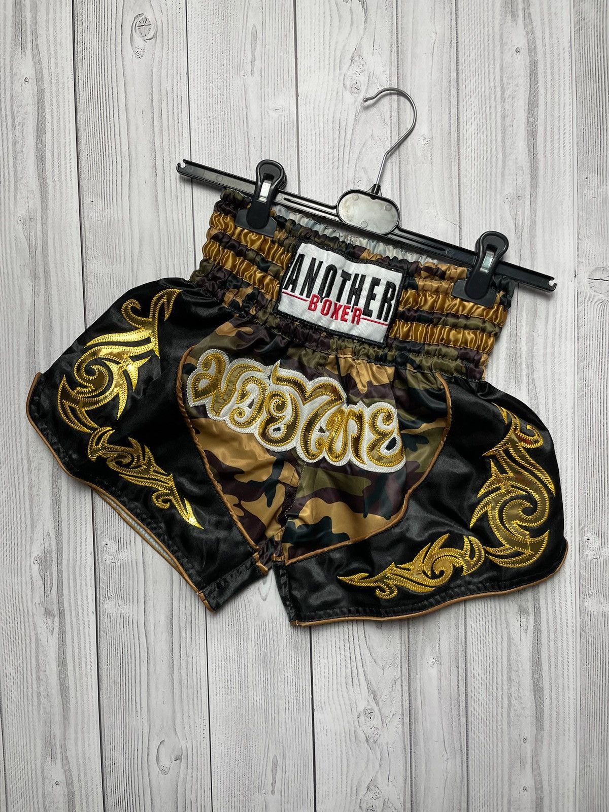 Vintage Vintage Muai Thai boxing shorts rare camo gold size S Size US 30 / EU 46 - 1 Thumbnail