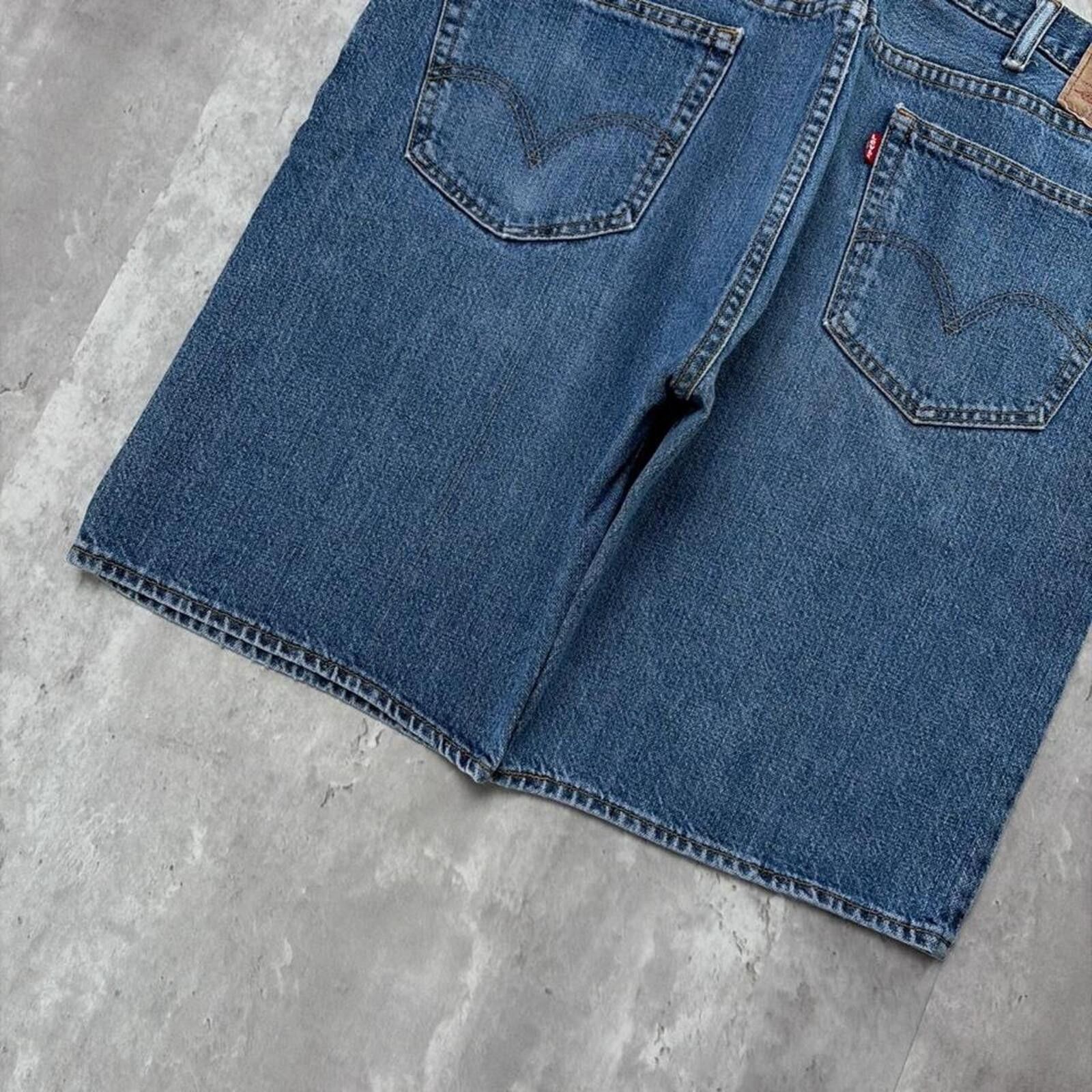 Levi's Y2K Blue Levi’s Grunge Baggy Skater Denim Jorts Size US 40 / EU 56 - 4 Thumbnail