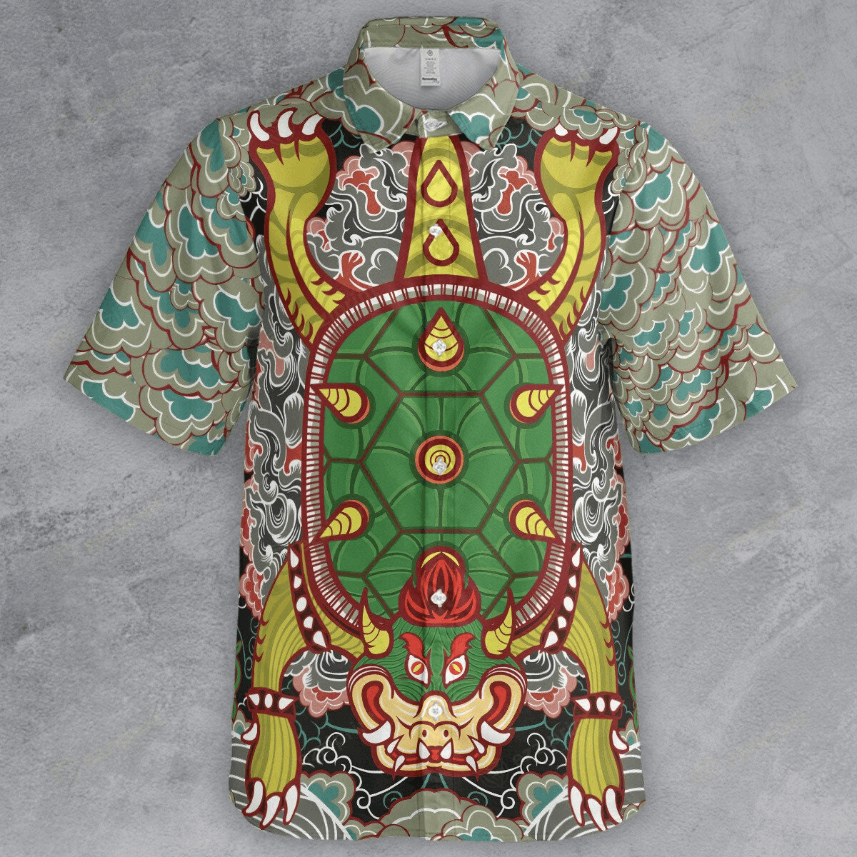 The Unbranded Brand Bowser Super Mario Old School Art Button Down Shirt Size US M / EU 48-50 / 2 - 2 Thumbnail