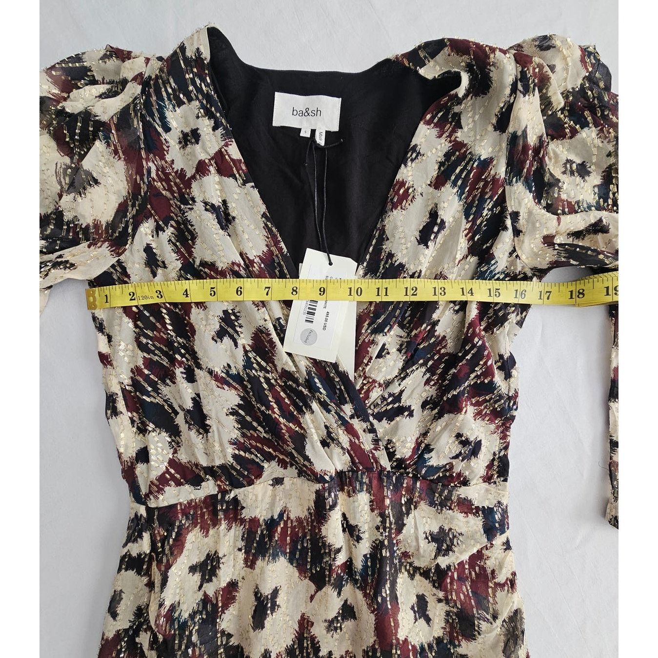 ba&sh ba&sh Kivy V-Neck Metallic Floral Mini Dress 1 4 S $495 Size S / US 4 / IT 40 - 8 Thumbnail