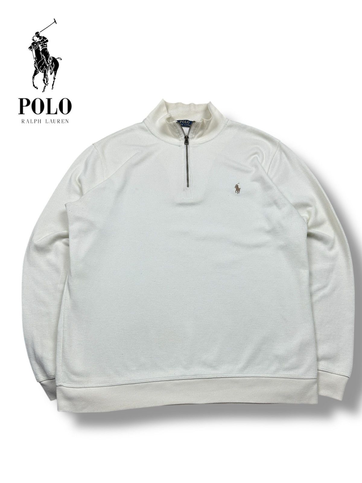 Ralph Lauren Ralph Lauren 1/4 Zip Size XL Creme White Size US XL / EU 56 / 4 - 1 Thumbnail
