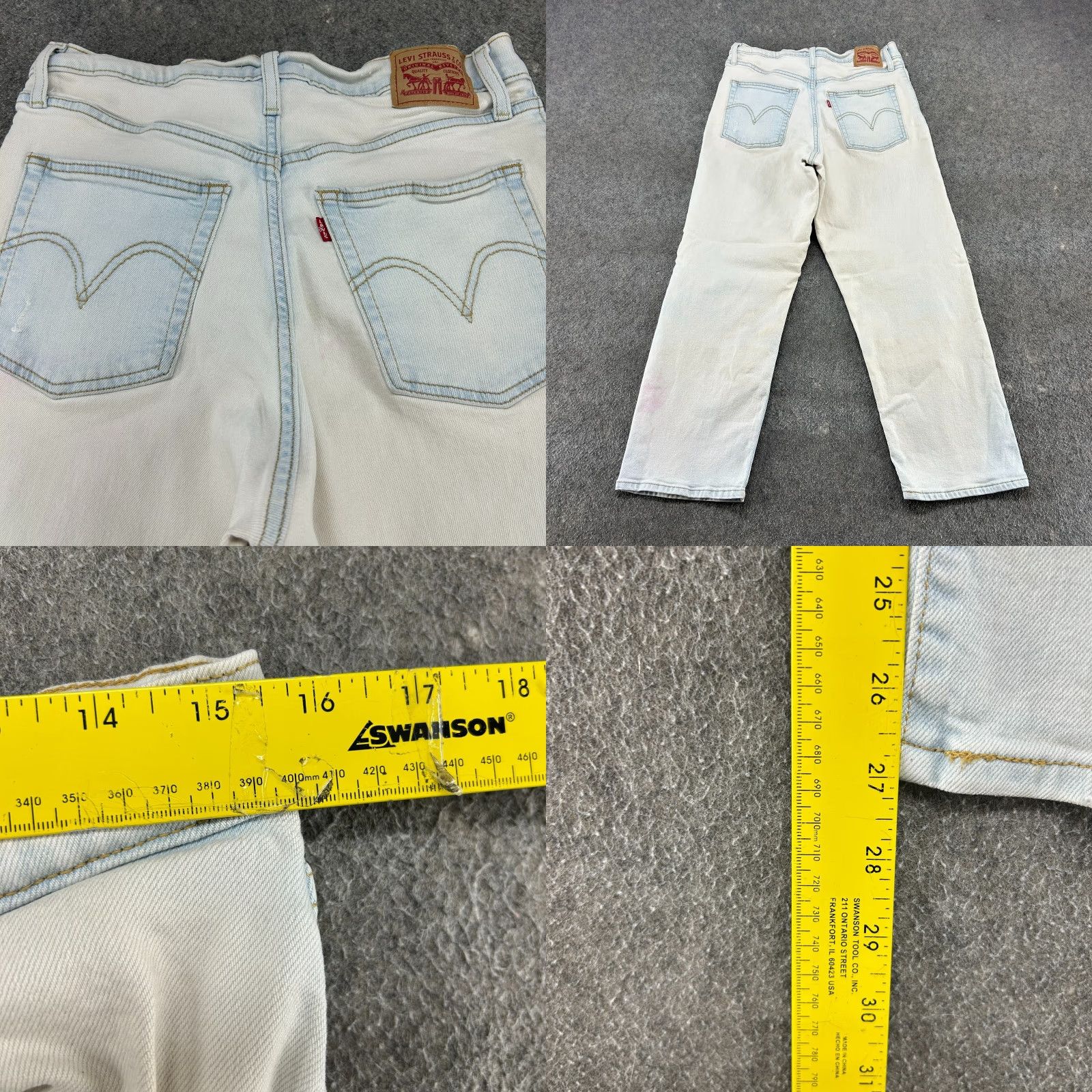 Levi's Levi's Jeans 31x27 Blue Light Wash Distressed 501 Ribcage Ankle Womens Regular Cotton Lyosil Versatile 80s 90s Retro Size 24" / US 00 / IT 34 - 10 Thumbnail