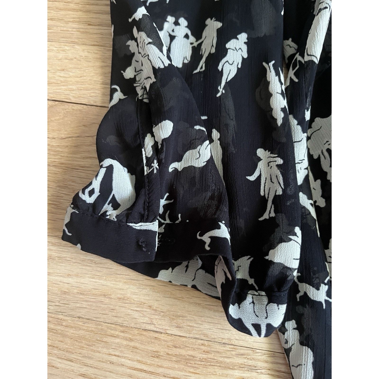 Anthropologie HD in Paris Anthropologie Black White Chiffon Blouse Size 8 Size M / US 6-8 / IT 42-44 - 6 Thumbnail
