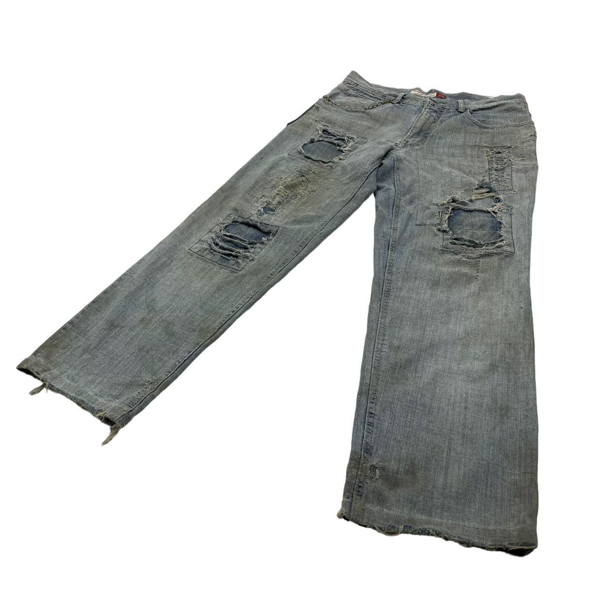 If Six Was Nine Trashed Japanese Brand Distressed Denim Jacket Size US 34 / EU 50 - 10 Thumbnail