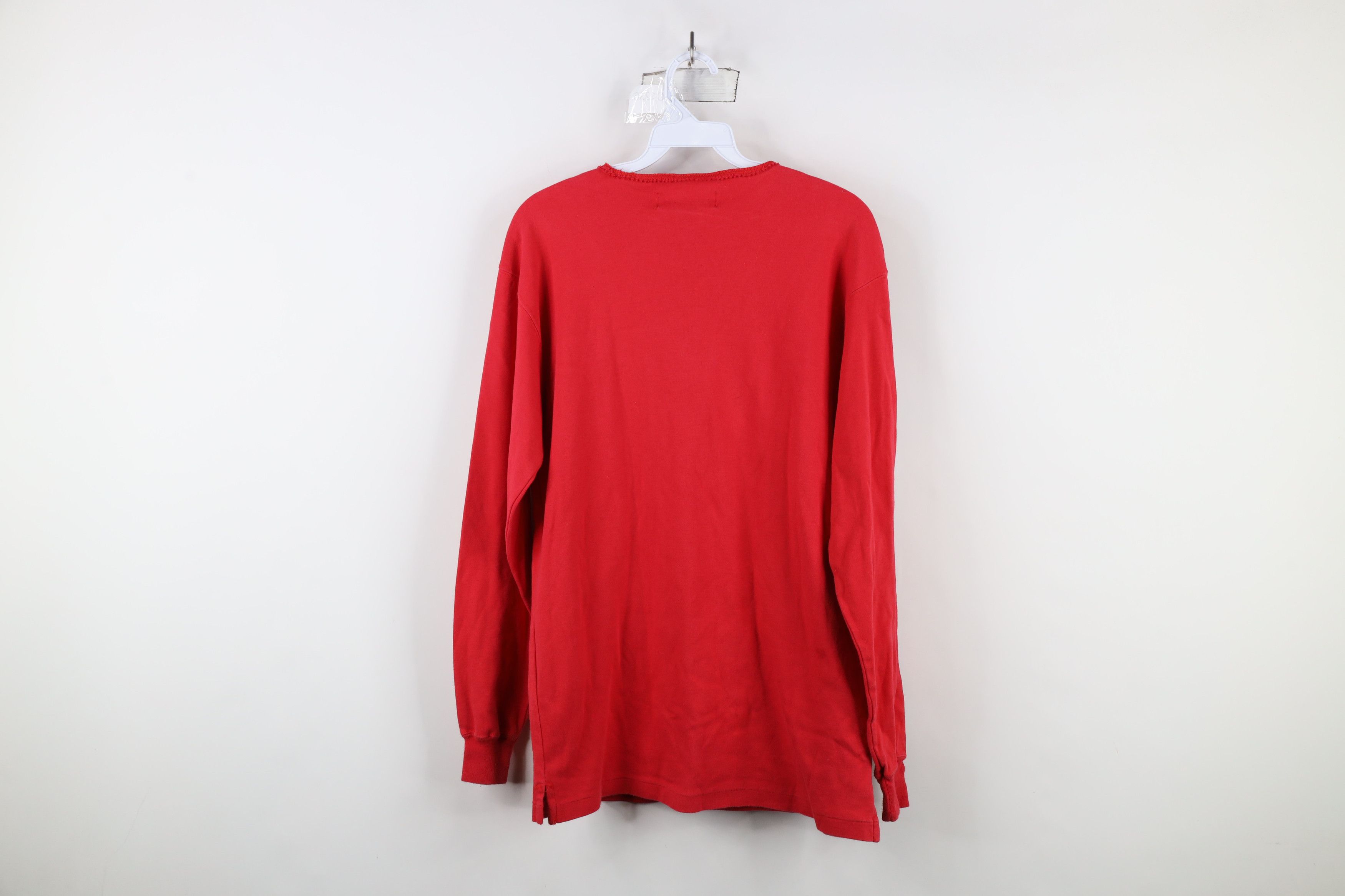 Ralph Lauren × Vintage Vintage 90s Ralph Lauren Raw Hem Collar Long Sleeve T-Shirt Size US M / EU 48-50 / 2 - 11 Thumbnail