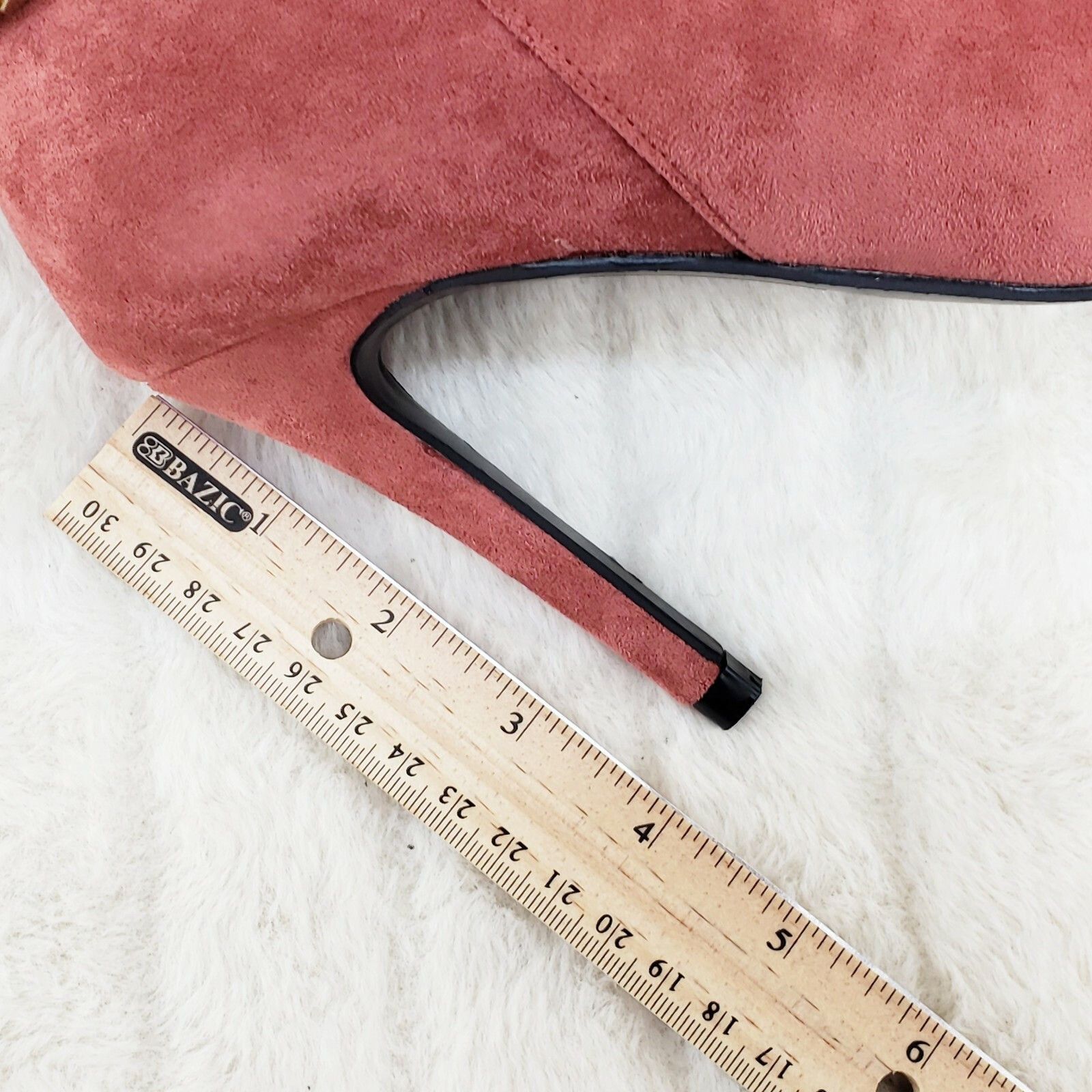 Other Crave Rose Pink FX Suede & Chain Sexy Pointy Toe 4" Stiletto Size US 7 / IT 37 - 7 Thumbnail
