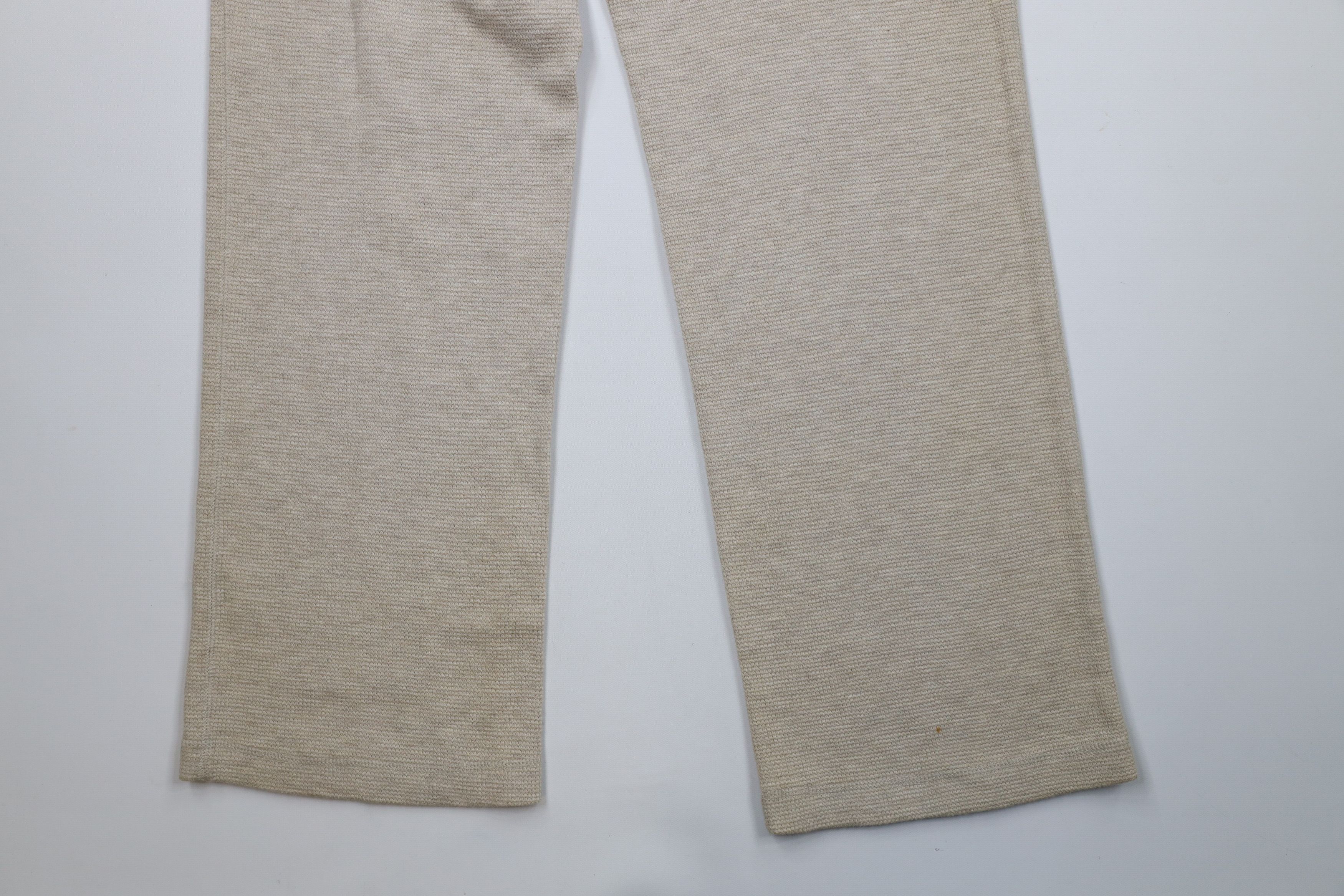 Ralph Lauren × Vintage Vintage 90s Ralph Lauren Waffle Knit Wide Leg Pants Beige Size 34" / US 12 / IT 48 - 14 Thumbnail