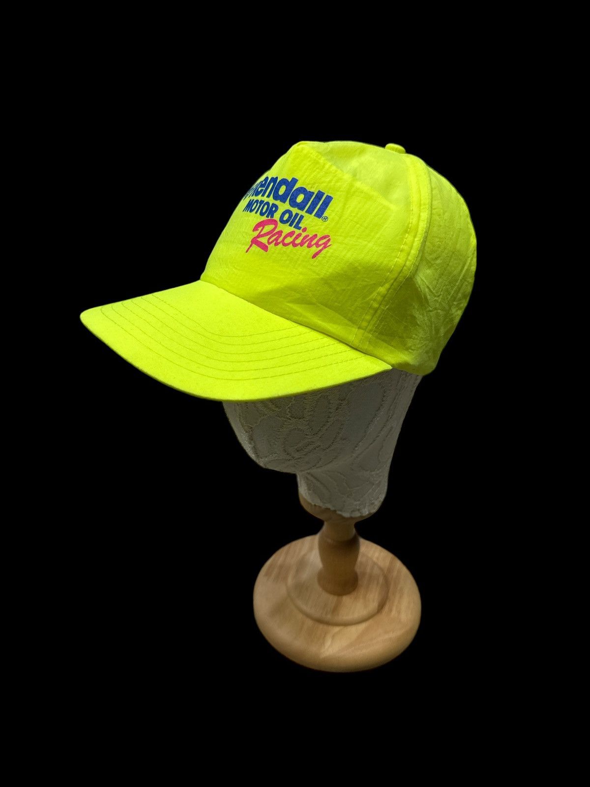 NASCAR × Vintage KENDALL MOTOR OIL RACING NEON YELLOW NYLON CAP Size ONE SIZE - 3 Thumbnail