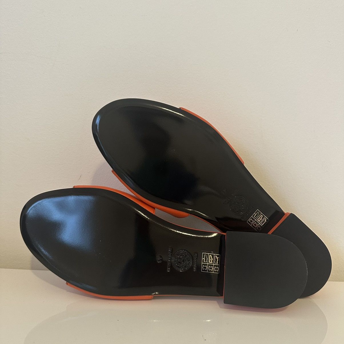 Versace Versace Orange Slides with Gold Medusa Accents Size US 11 / IT 41 - 8 Thumbnail