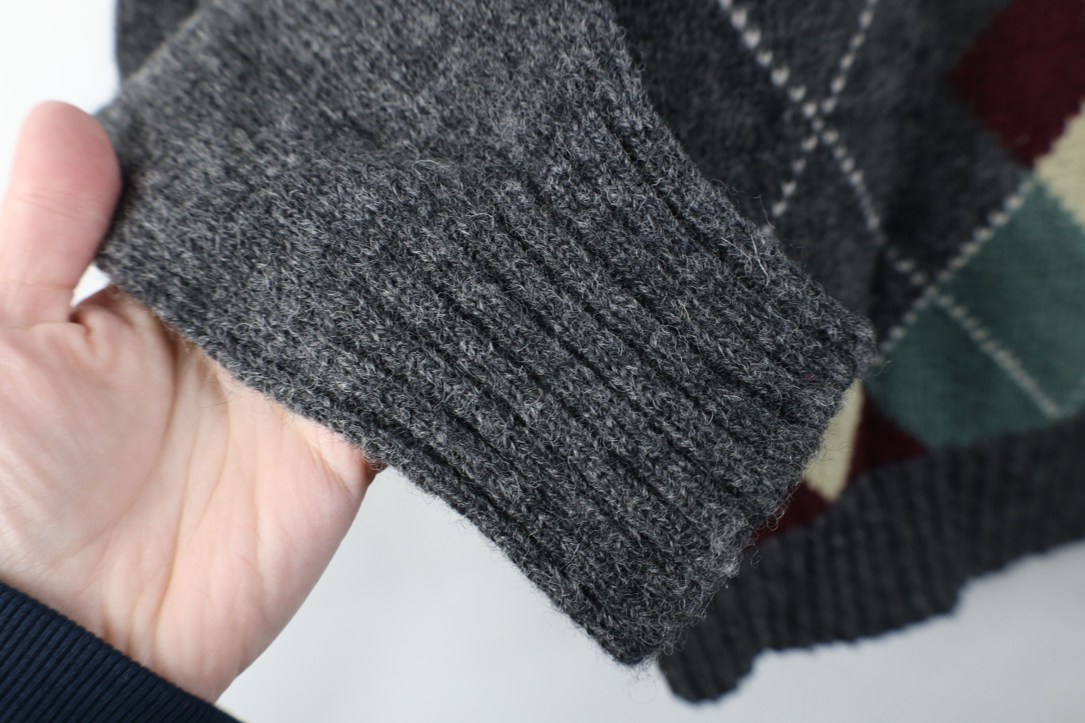 Vintage Vintage 70s Streetwear Wool Knit Argyle Diamond Sweater Size L / US 10 / IT 46 - 6 Thumbnail