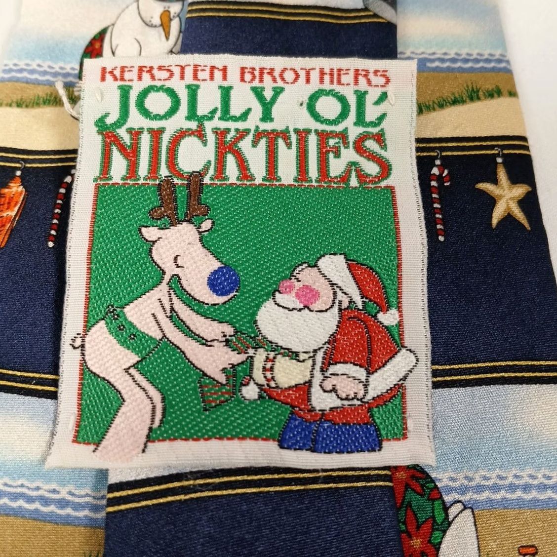 Vintage Kersten Brothers Jolly Ol' Nickties Hand Made 100% Silk Snowman On Beach Tie Mens Classic Size ONE SIZE - 4 Thumbnail