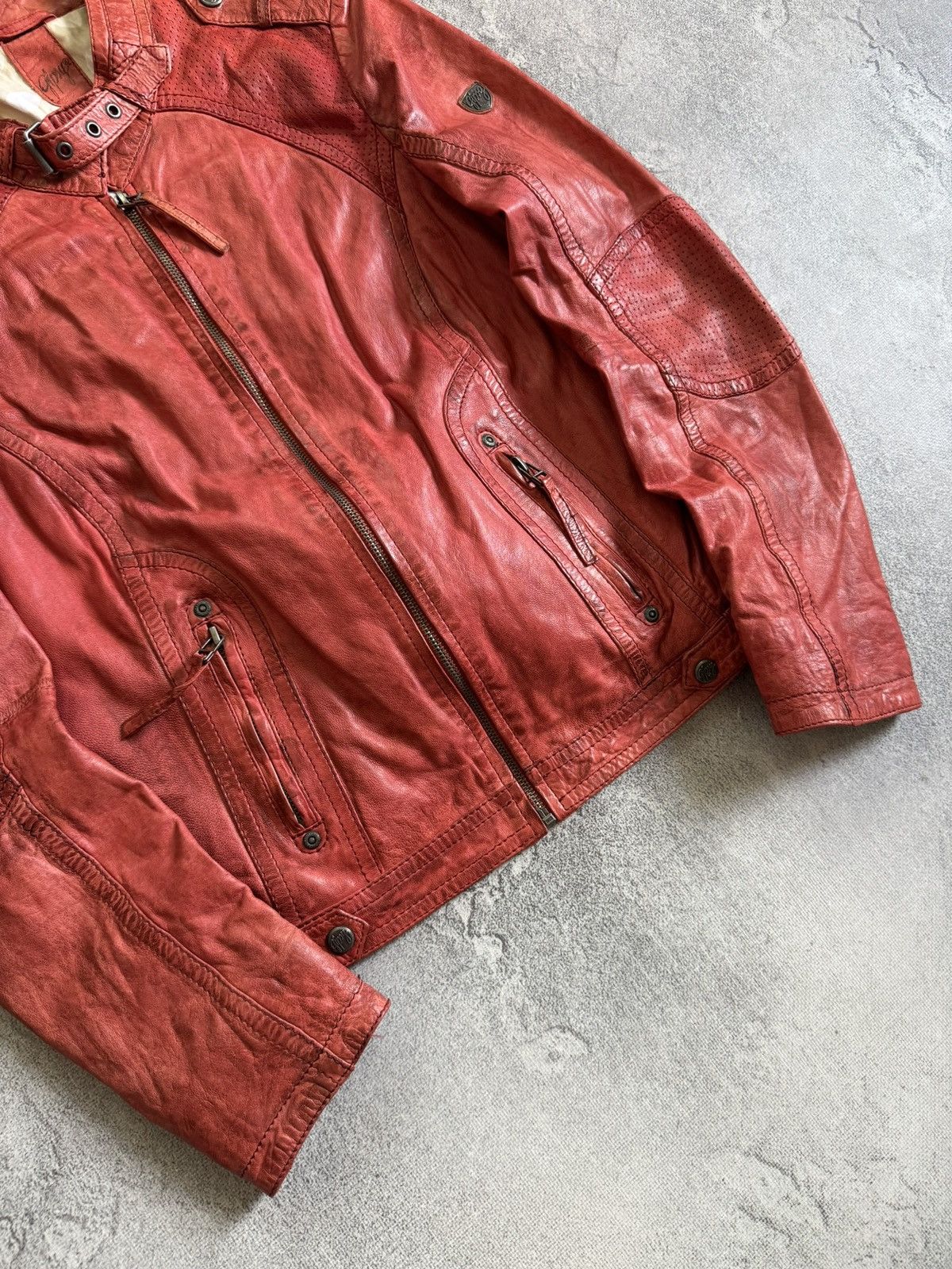 Other Gipsy avantgarde leather biker jacket opium punk retro 90s Size L / US 10 / IT 46 - 3 Thumbnail