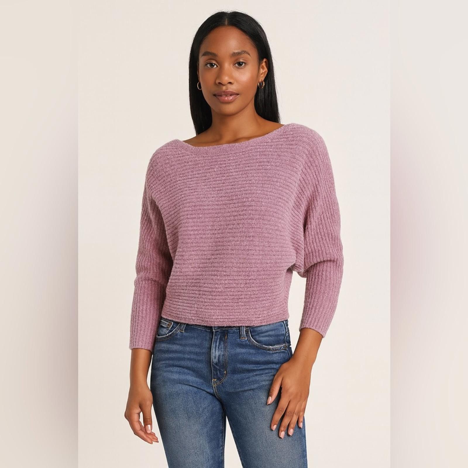 Other Soft fuzzy sweater small lilac EUC boatneck batwing Size S / US 4 / IT 40 - 1 Thumbnail