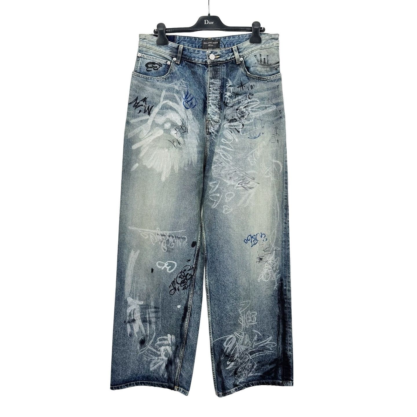 Balenciaga 💥RARE SIZE💥Balenciaga Baggy Denim Graffiti Jeans