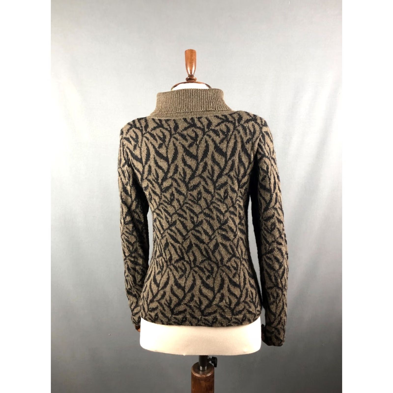 Vintage Millma Pullover Alpaca Green Women S Patterned Turtleneck Knit Sweater Size S / US 4 / IT 40 - 3 Thumbnail