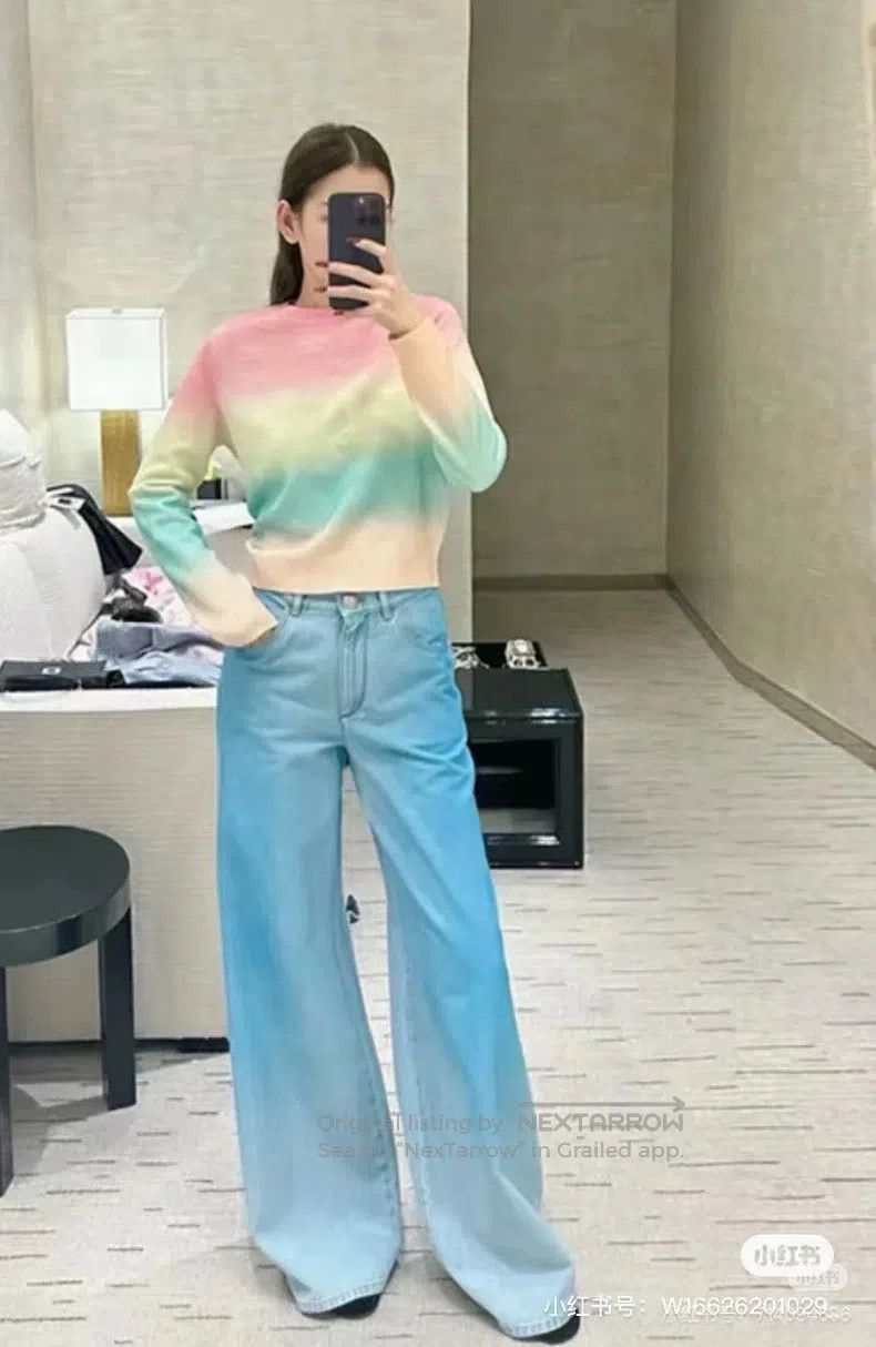 Chanel Chanel 24C blue gradient denim wide-leg trousers Size 42" / US 20 - 9 Thumbnail