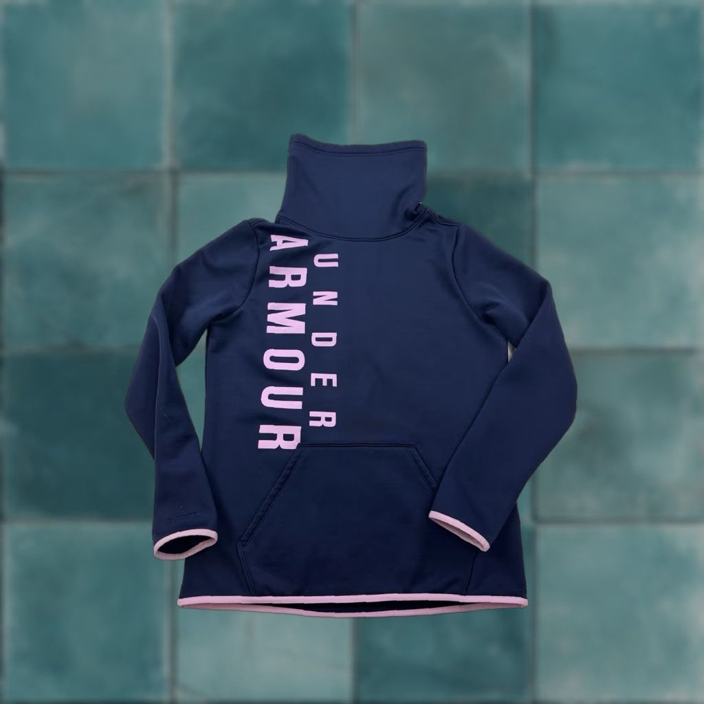 Under Armour Under Armour Sweatshirt Womens Small Blue Funnel Neck Loose Fit Pullover Ladies Size S / US 4 / IT 40 - 1 Thumbnail
