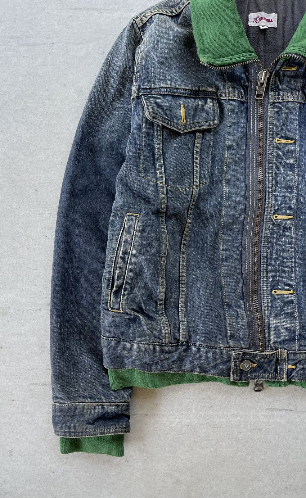Johnbull 🔥VINTAGE JOHN BULL MEN'S LAYERED DESIGN DENIM TRUCKER JACKET Size US M / EU 48-50 / 2 - 3 Thumbnail