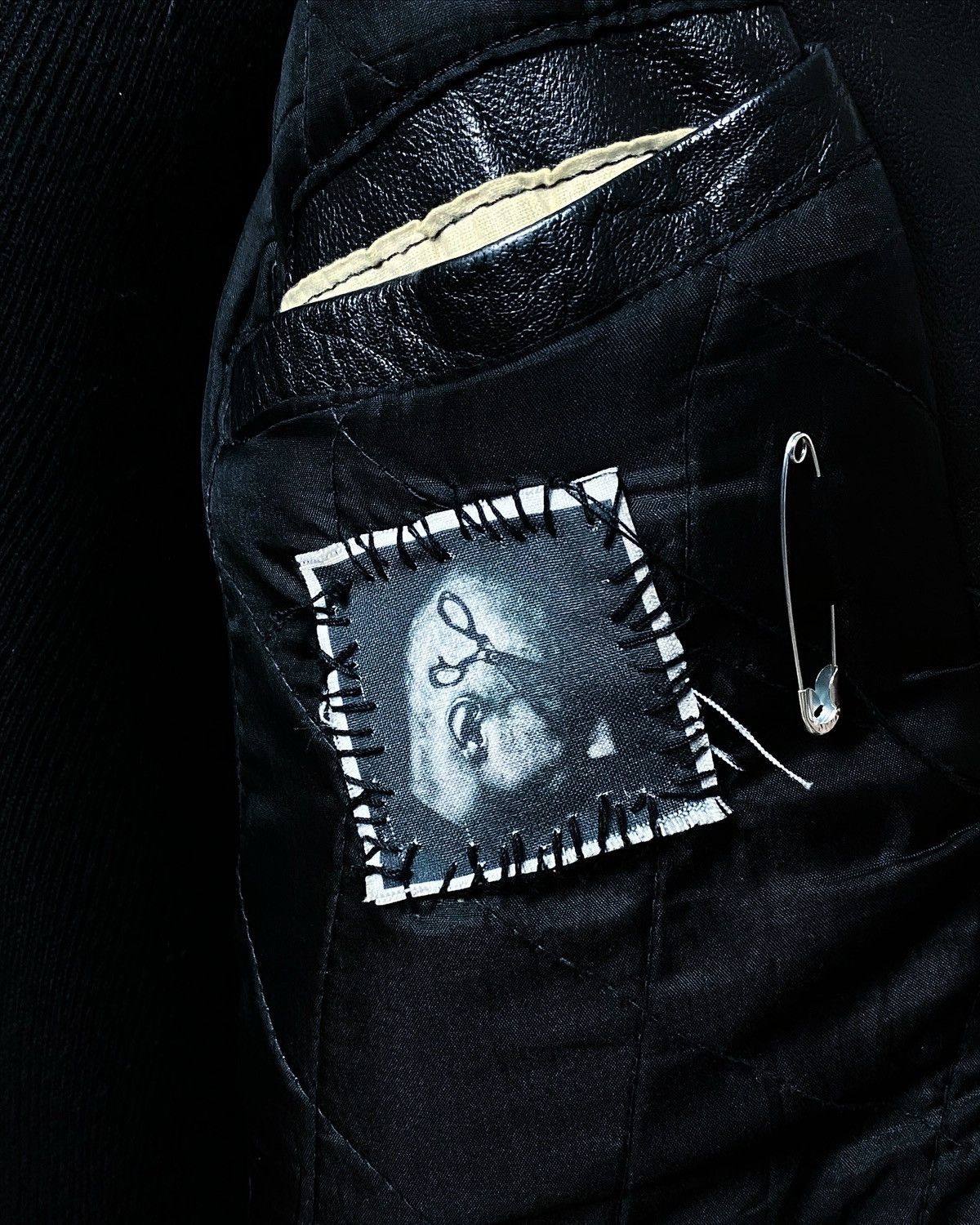 Art Comes First BLACK FLAG CUSTOM BLACK LEATHER BIKE PUNK GOTH 666 JACKET Size US XXL / EU 58 / 5 - 18 Thumbnail