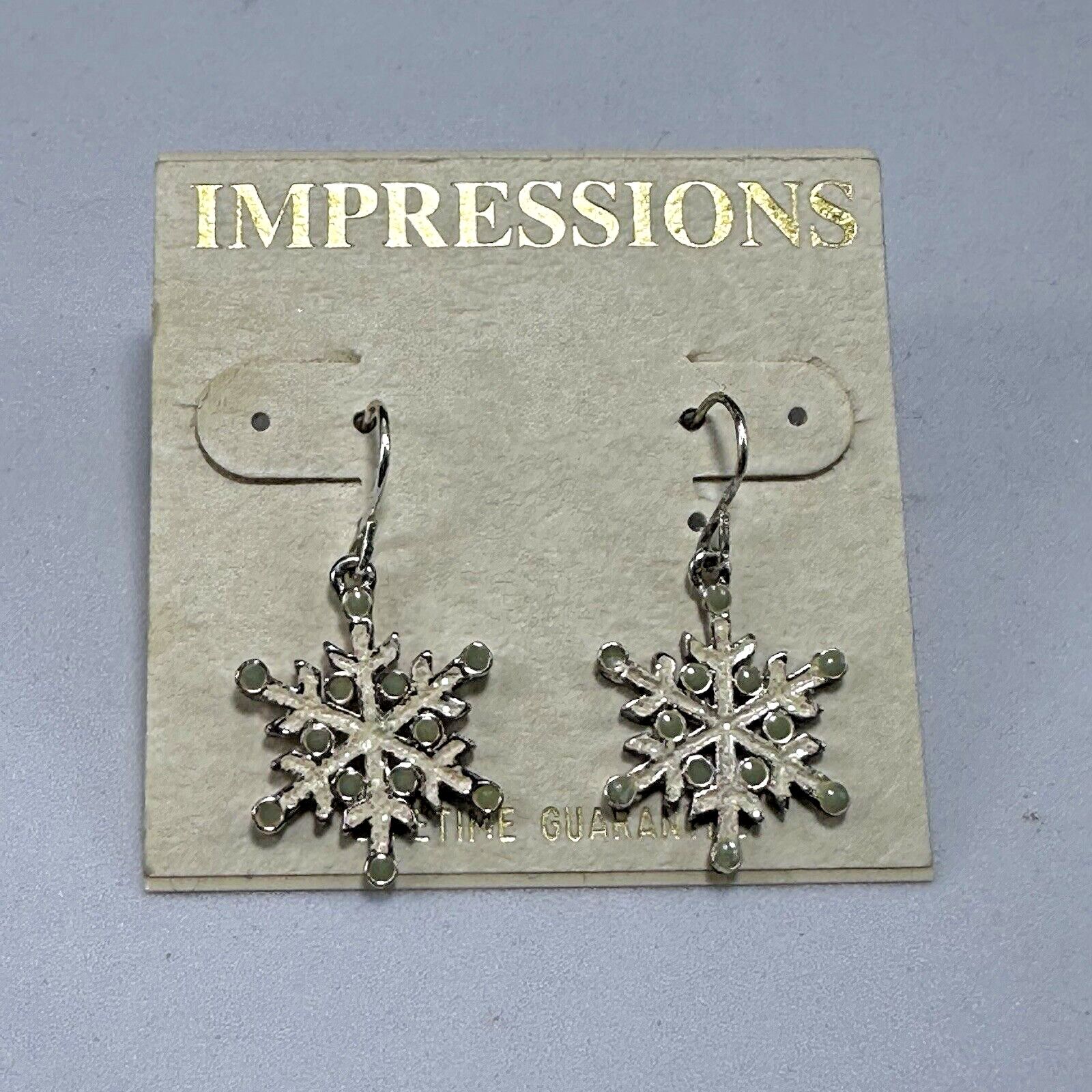 Unknown London Impressions Snowflake Sparkling Earrings Hoop Dangling Size ONE SIZE - 2 Thumbnail