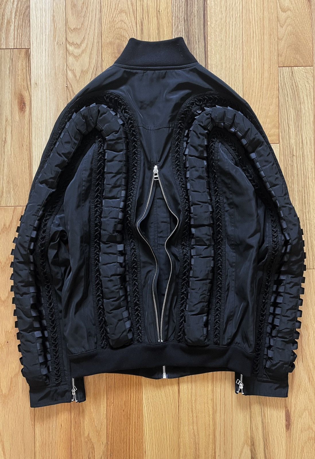 image of Ss2014 Hood By Air 3D Padded ‘Flight’ Black Bomber Jacket, Men's (Size Medium)
