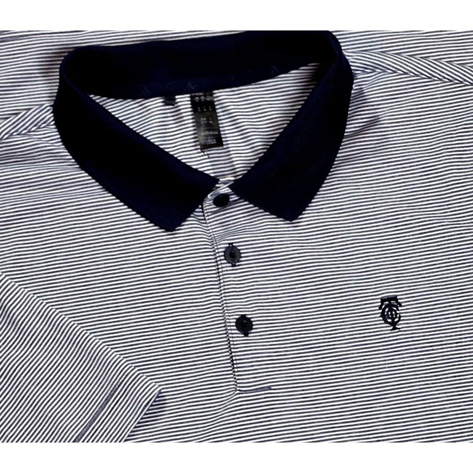 Adidas Adidas Polo Shirt Golf Blue Stripe XL Mens Short Sleeve Performance Jersey Polo Shirt Size US XL / EU 56 / 4 - 2 Thumbnail