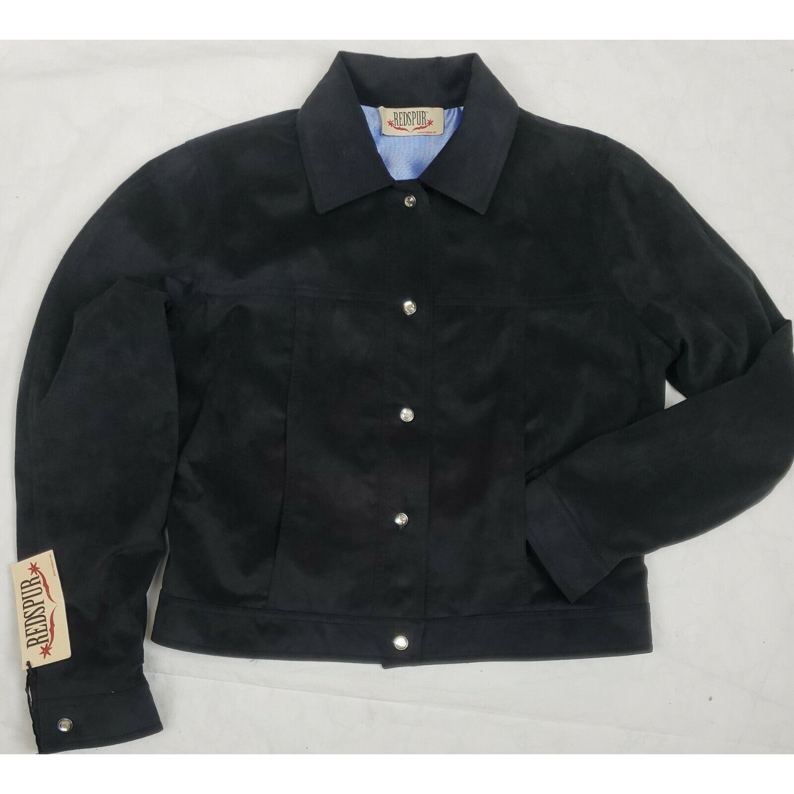 Other Faux Suede Rhinestone Western Jacket Womens M Black Trucker Size M / US 6-8 / IT 42-44 - 3 Thumbnail
