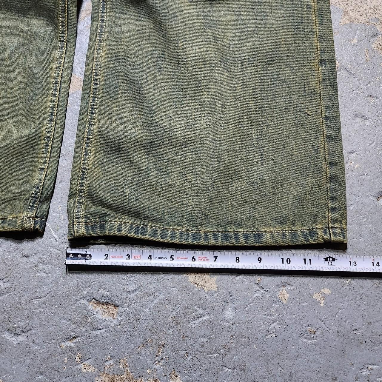 Japanese Brand Baggy loose fit green sandwash jeans Size US 32 / EU 48 - 4 Thumbnail