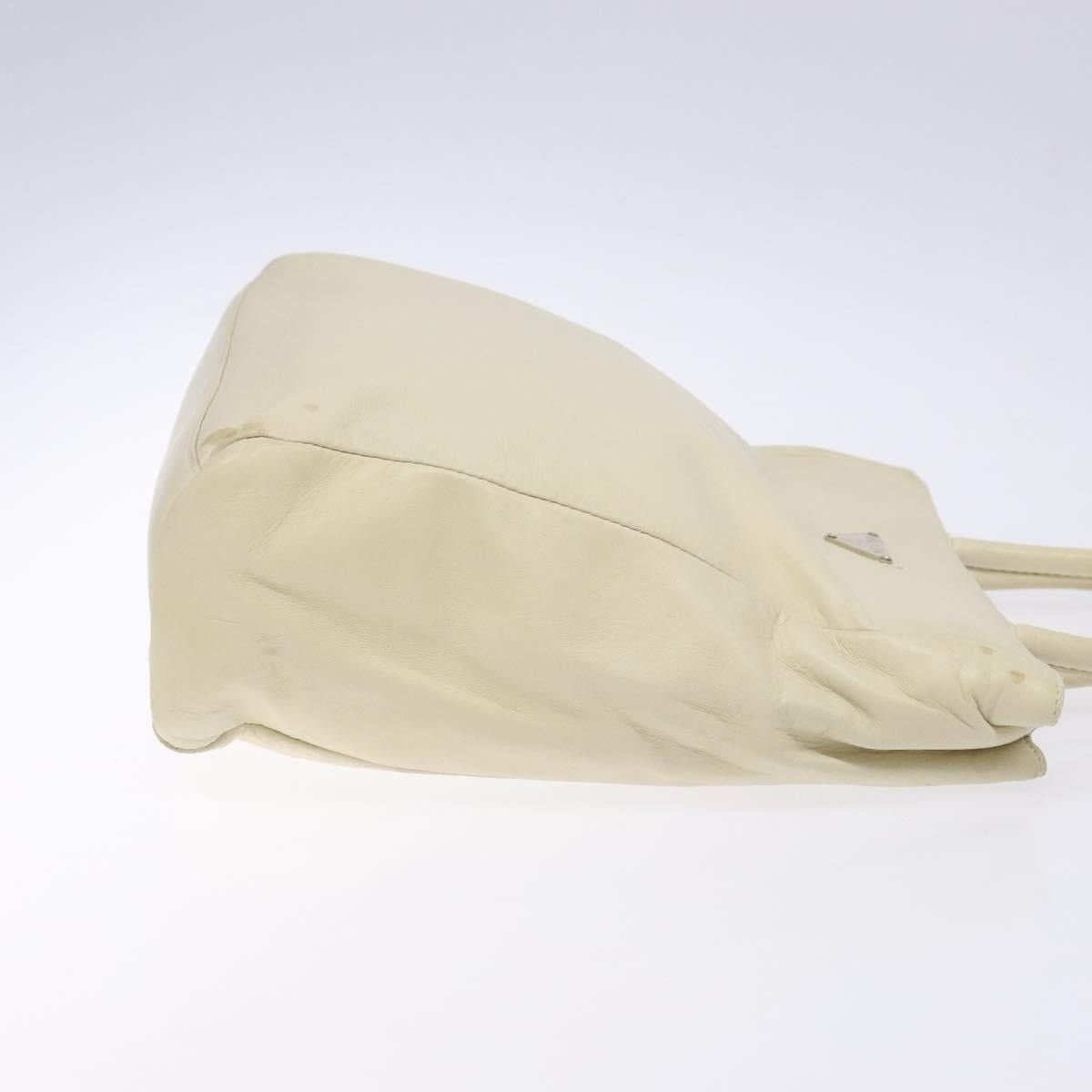Prada PRADA Tote Bag Leather White Silver Size ONE SIZE - 4 Thumbnail