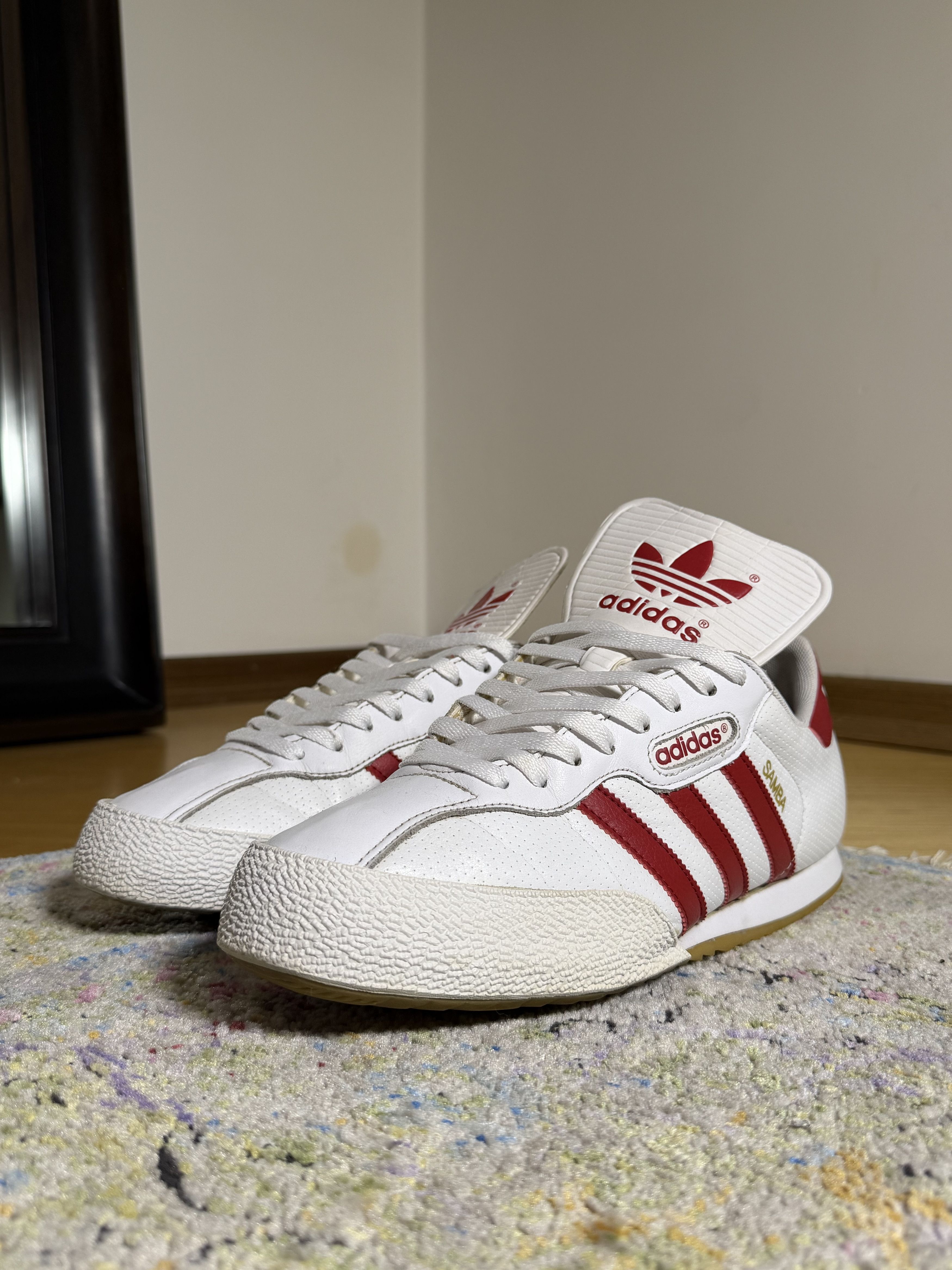 Adidas Adidas Samba Super White/Red Sneakers Size US 11 / EU 44 - 2 Thumbnail