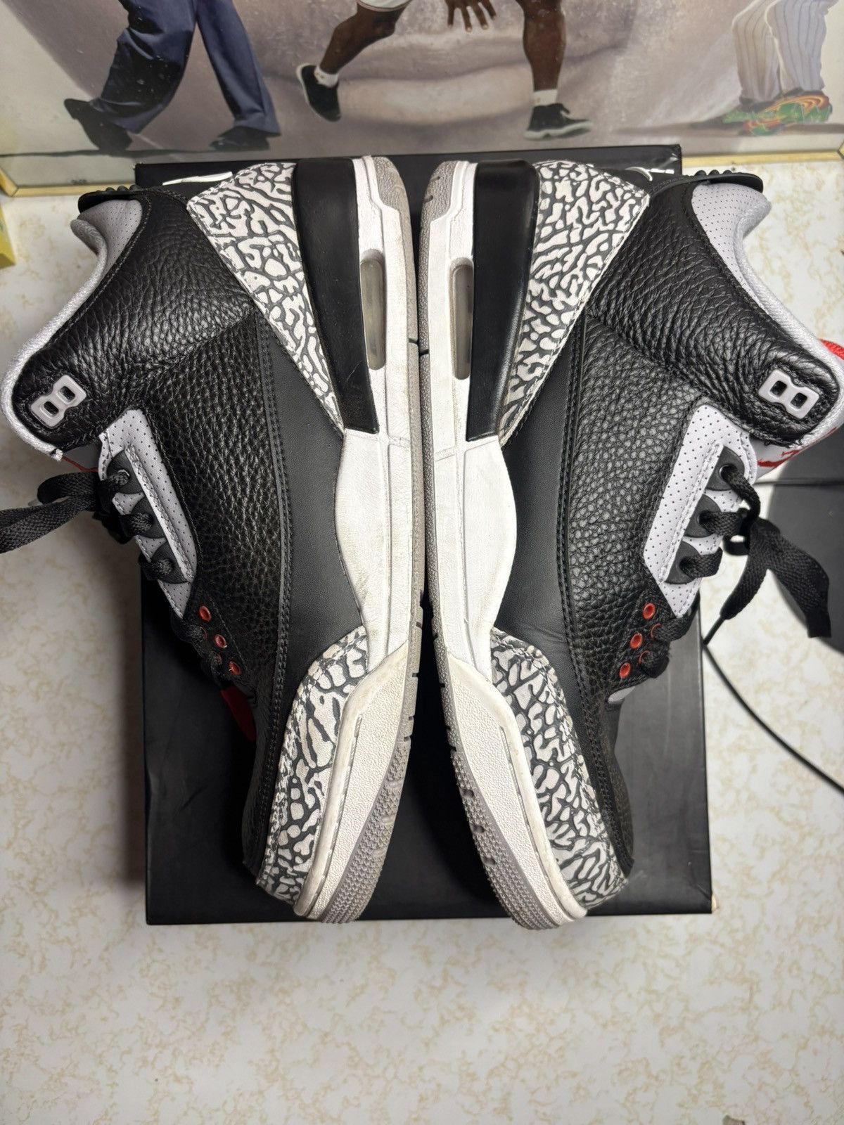 Jordan Brand Jordan 3 Retro Black Cement 2018 Size US 11 / EU 44 - 4 Thumbnail