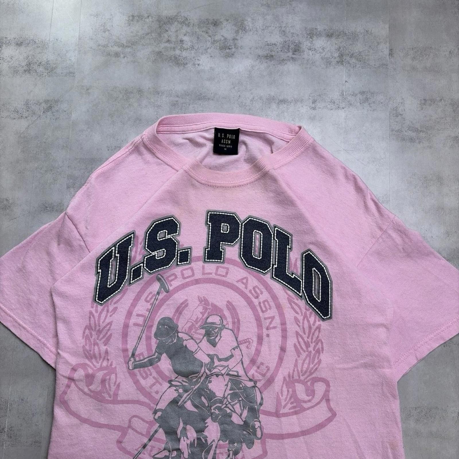 U.S. Polo Assn. Y2K Pink U.S. Polo Assn Grunge Graphic Skater T-Shirt Size M / US 6-8 / IT 42-44 - 3 Thumbnail