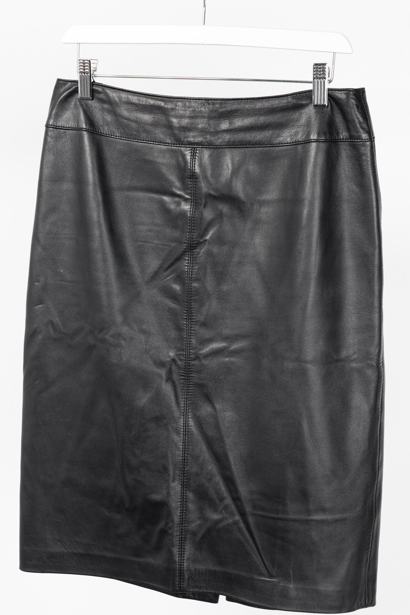 Escada Escada Black Lamb-Leather Pencil Skirt Size 30" / US 8 / IT 44 - 3 Thumbnail