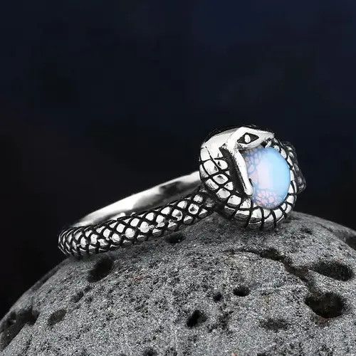 VIBE Snake Ring With Stone Size 7 8 9 10 11 Size ONE SIZE - 3 Thumbnail