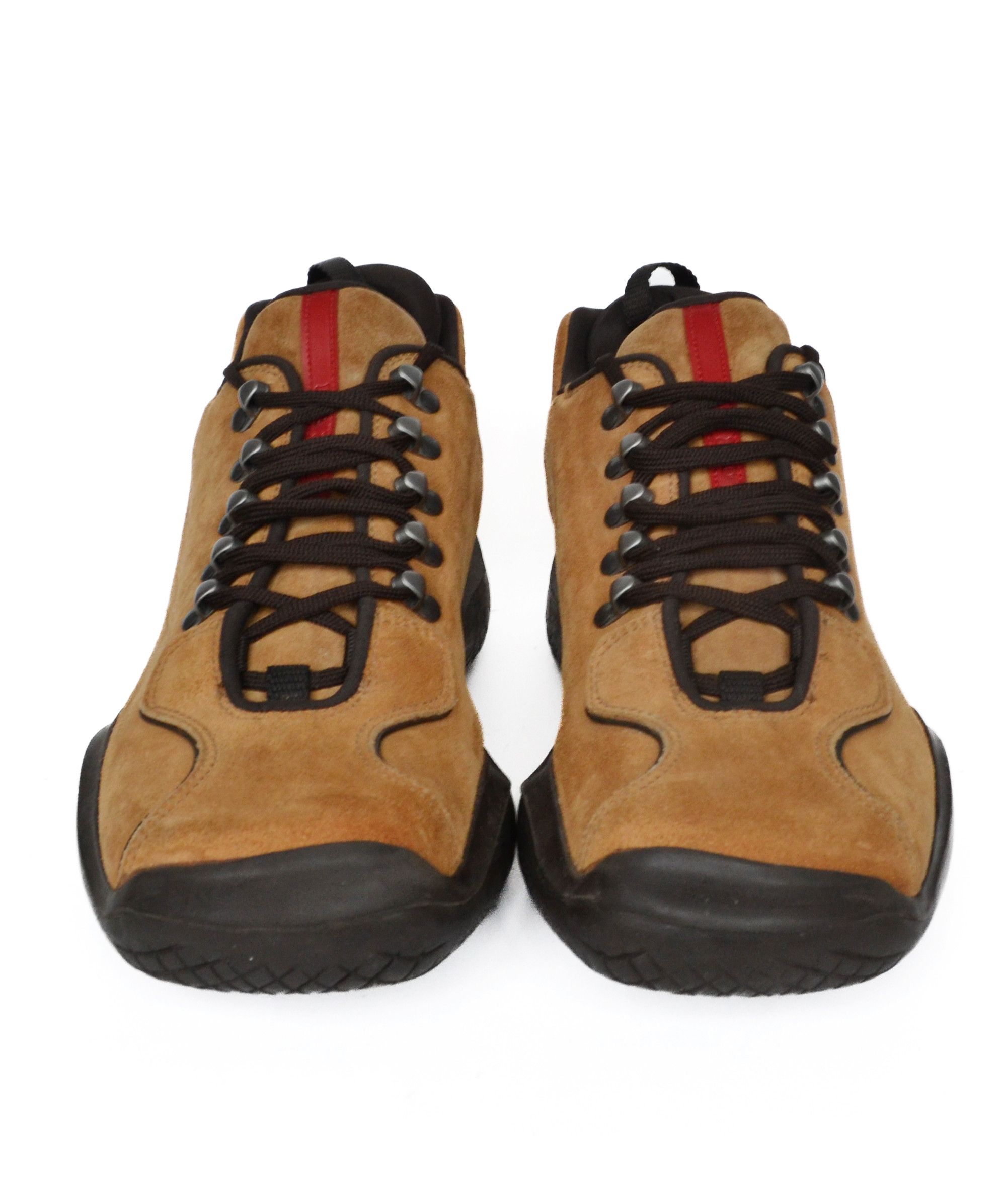 Prada 🔴 PRADA Boots Hiking Toe Suede Mustard Vibram 1999 Red Tab Size US 8 / EU 41 - 1 Thumbnail