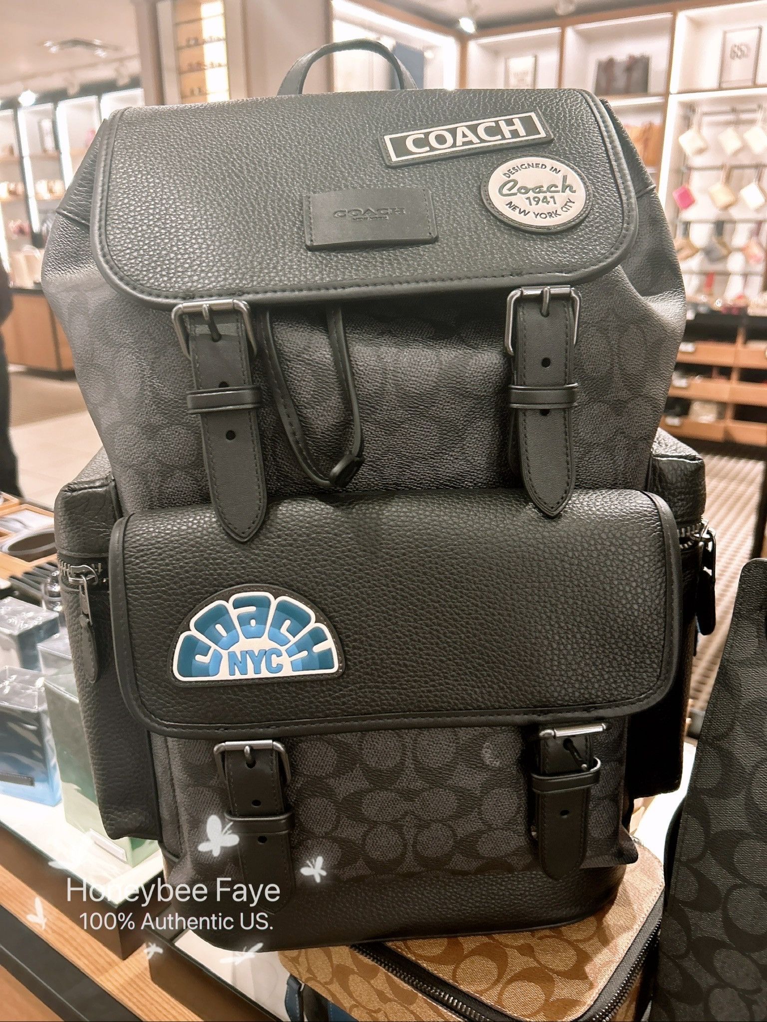 Coach Sprint Backpack In Signature Canvas With Patches CY818 Coach Sprint Backpack In Signature Canvas With Patches CY818