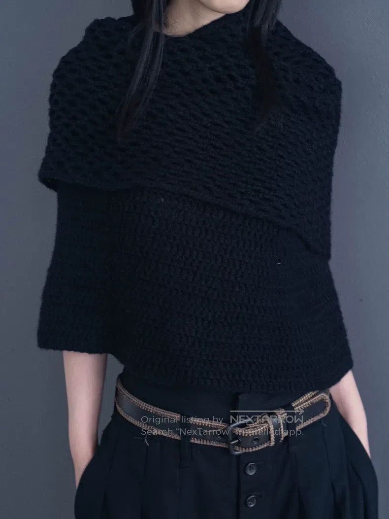 Junya Watanabe Junya Watanabe Black double-layered knitted cape Size XS / US 0-2 / IT 36-38 - 1 Thumbnail