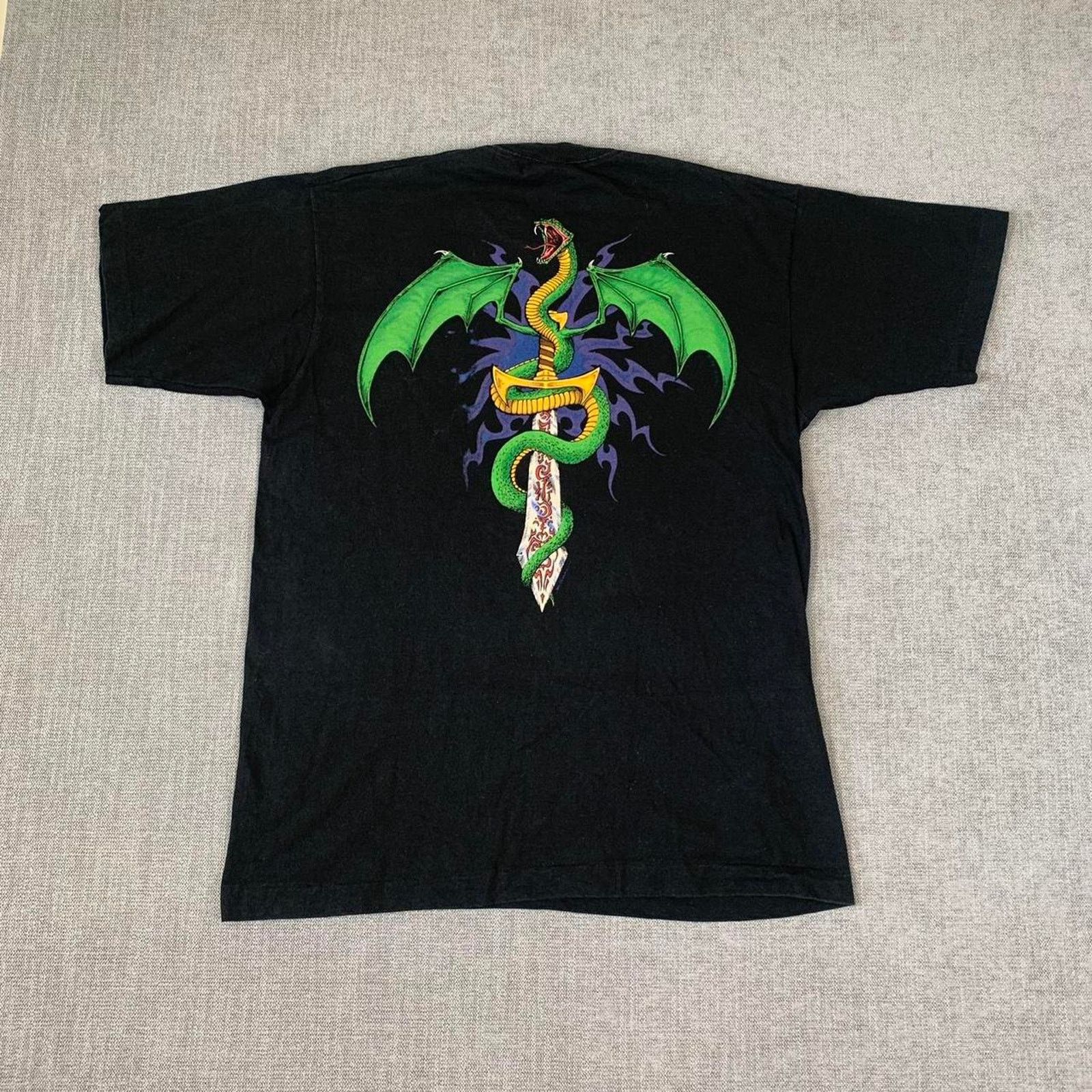 Liquid Blue Vintage 90s Liquid Blue Skull and snake flames T-Shirt Size US XL / EU 56 / 4 - 6 Thumbnail