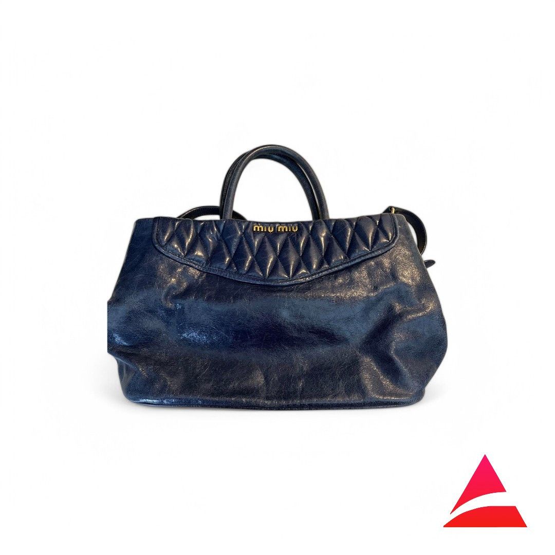 Miu Miu Miu Miu - Quilted Handbag Shoulder Bag Leather Gold Hardware Size ONE SIZE - 1 Thumbnail