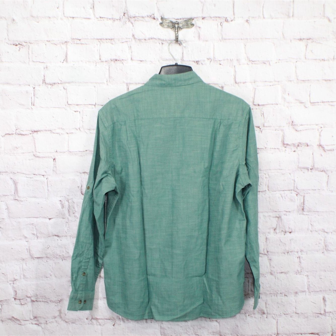 L.L. Bean LL Bean Heather Green Cotton Long Sleeve Button Up Shirt Size US M / EU 48-50 / 2 - 5 Thumbnail