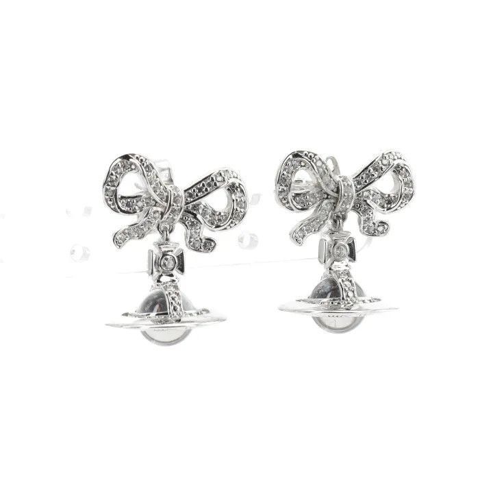 Vivienne Westwood Vivienne Westwood Silver Bow Earrings for Women Size ONE SIZE - 1 Thumbnail