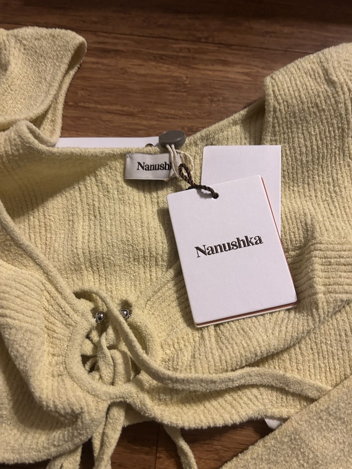 Nanushka NANUSHKA Amra Organic Cropped Cotton-blend chenille Top Size L / US 10 / IT 46 - 6 Thumbnail