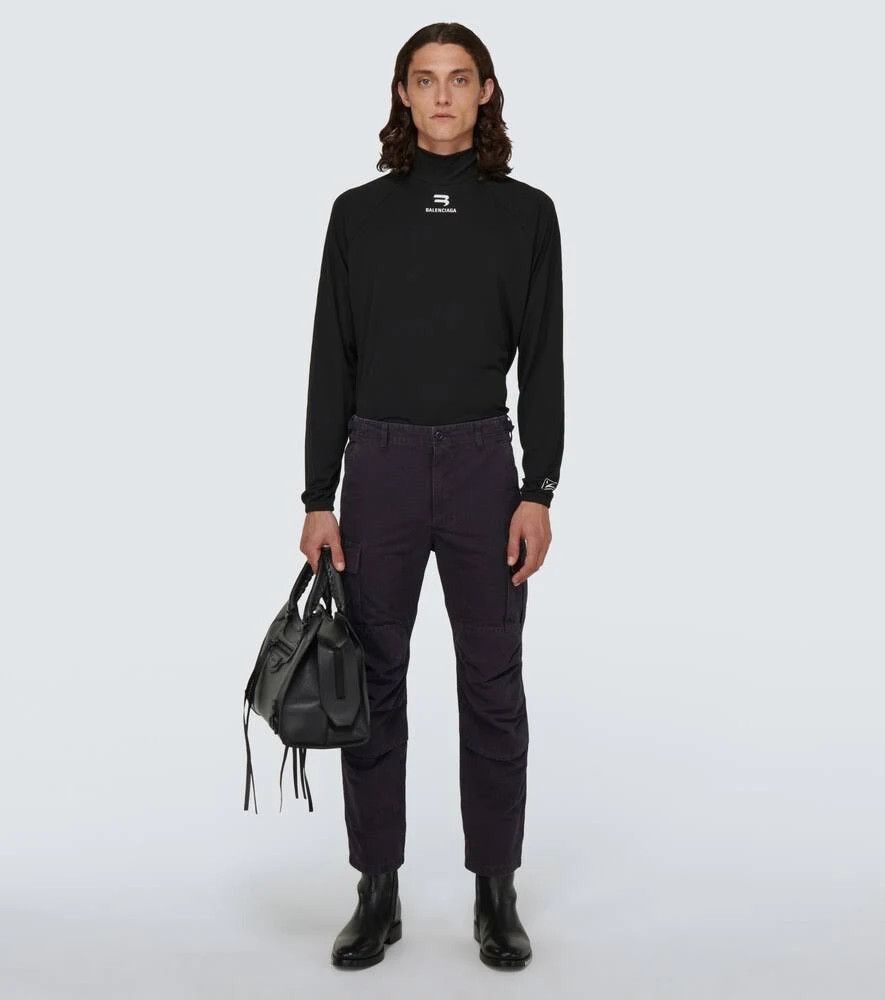 Balenciaga o1mt1gz0824 Sporty B Bike Top in Black Size US S / EU 44-46 / 1 - 6 Thumbnail
