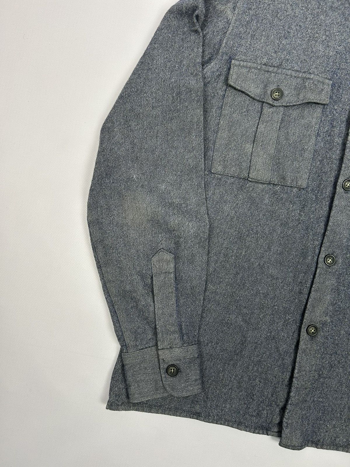 A.P.C. × Vintage A.P.C. Grey Structured Wool Cotton Shirt Size S Size US S / EU 44-46 / 1 - 3 Thumbnail