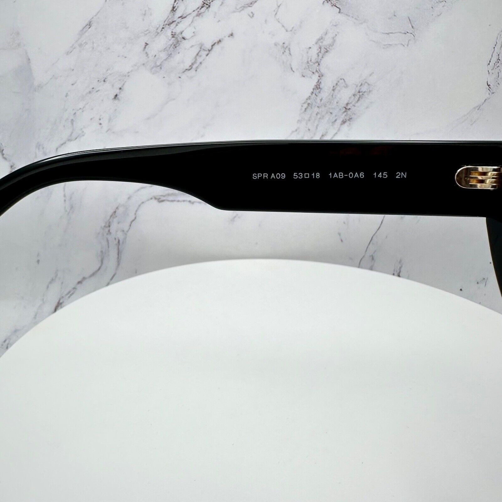 Prada New Prada Black Sunglasses Cat Eye Gold PRADA Metal Logo Size ONE SIZE - 8 Thumbnail