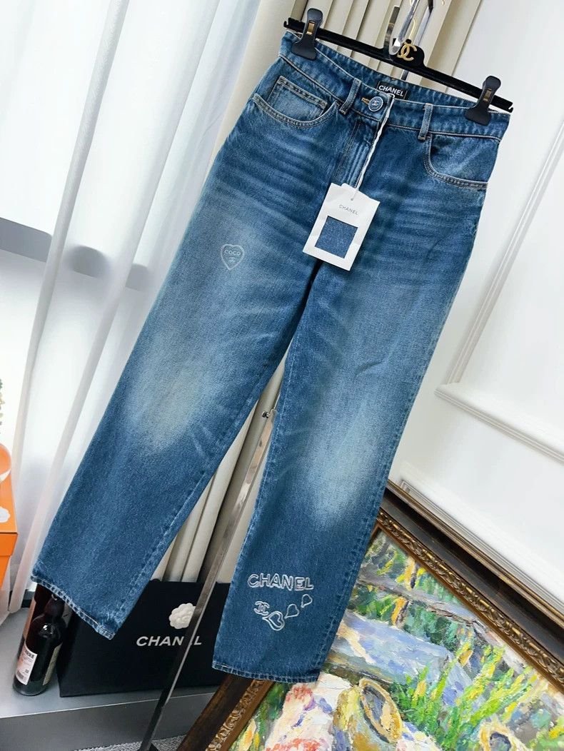 Chanel Chanel 24b Autumn and Winter Love Embroidery Graffiti Blue Size 42" / US 20 - 1 Thumbnail