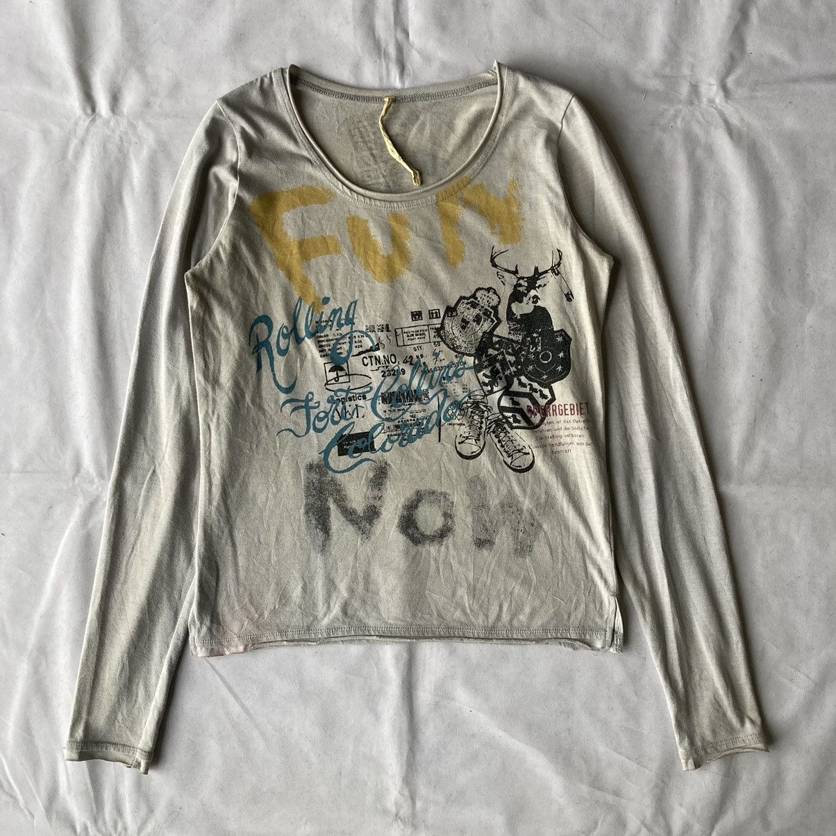 Beauty Beast × Hysteric Glamour × Japanese Brand Y2K Grunge Distressed Fun Now Abstract Long Sleeve Tees Size US M / EU 48-50 / 2 - 2 Thumbnail